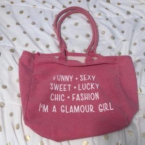 Pink tote bag